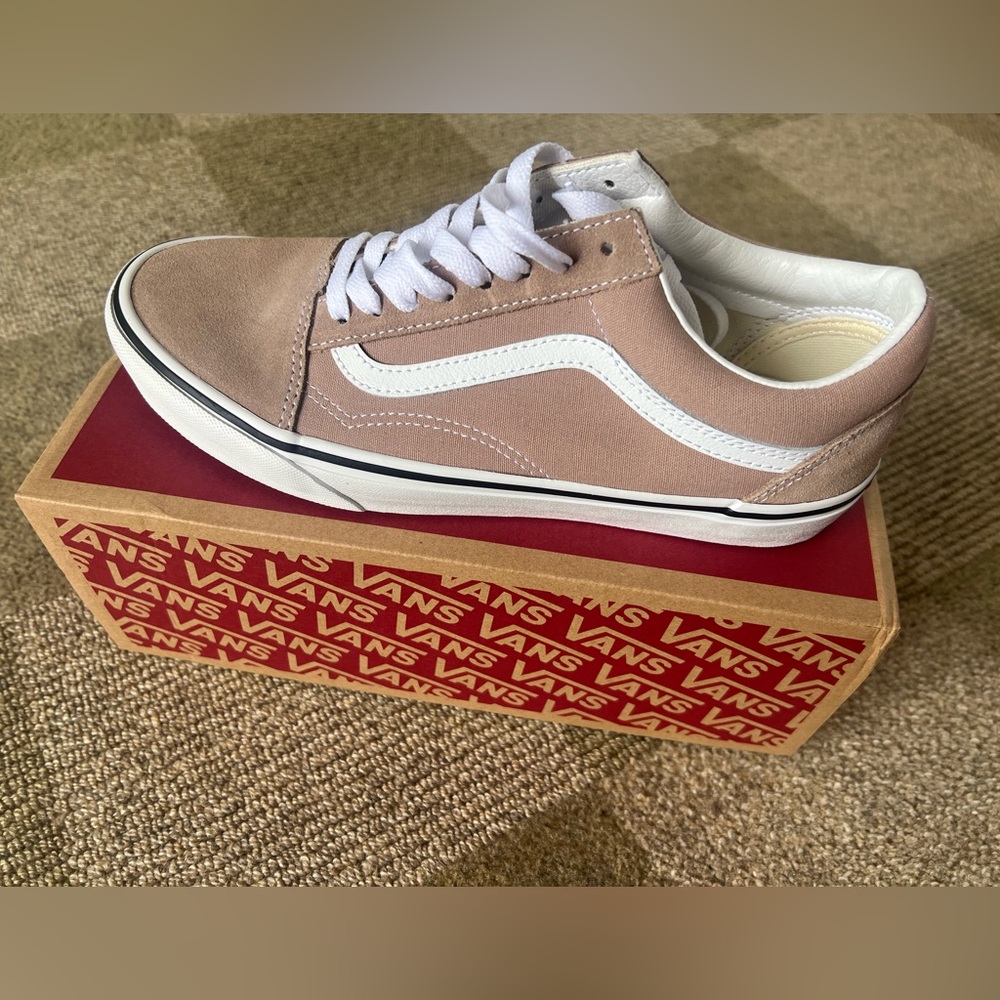 Vans Beige and White Old Skool Sneakers